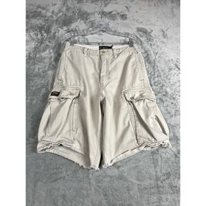 American Eagle Baggy Khaki Cargo Shorts Mens 28 Grunge Utility Pockets Y2K Style